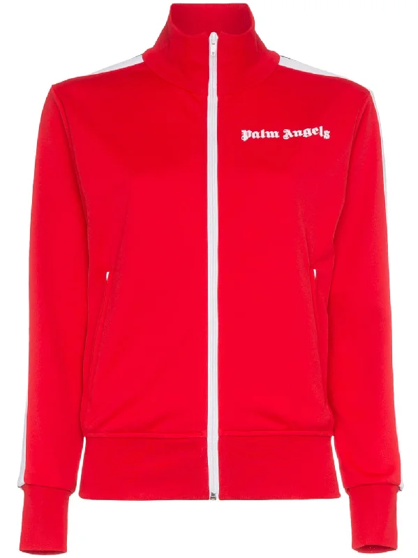 logo print stripe zipped sweatshirt Hoodie with Color Block Contrast Stylish