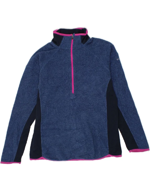COLUMBIA Womens Omni-Wick Sweatshirt Jumper UK 16 Large Blue Colourblock Hoodie Sweatshirt Pullover