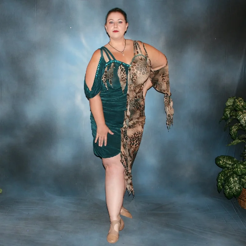 Teal & Serengeti Print Plus Size Latin-Rhythm Dress-Serengeti Tunics Favorite customer