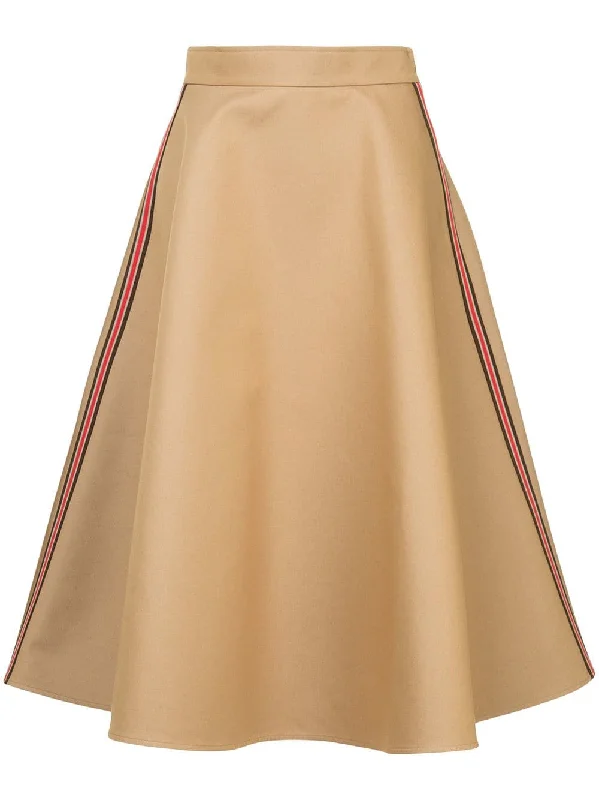 side stripe flared midi skirt midi skirt versatile