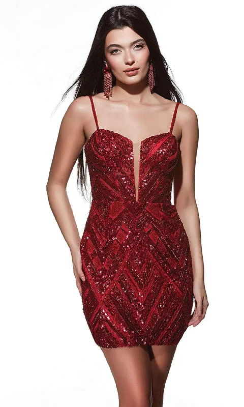 Alyce Paris 4840 - Plunging Sweetheart Fitted Cocktail Dress Pencil Office Professional
