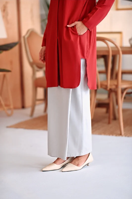 The Rehati Women Folded Skirt - Light Grey cashmere skirt fine
