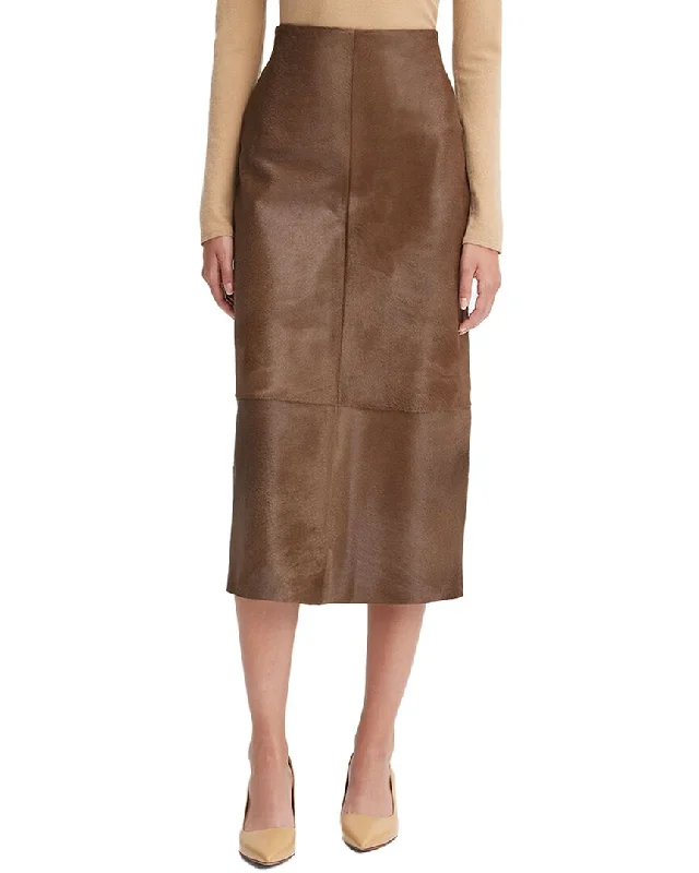 Vince Pony Hair Straight Skirt chiffon skirt flowing