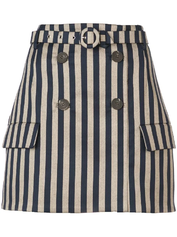striped double breasted skirt wool skirt sturdy