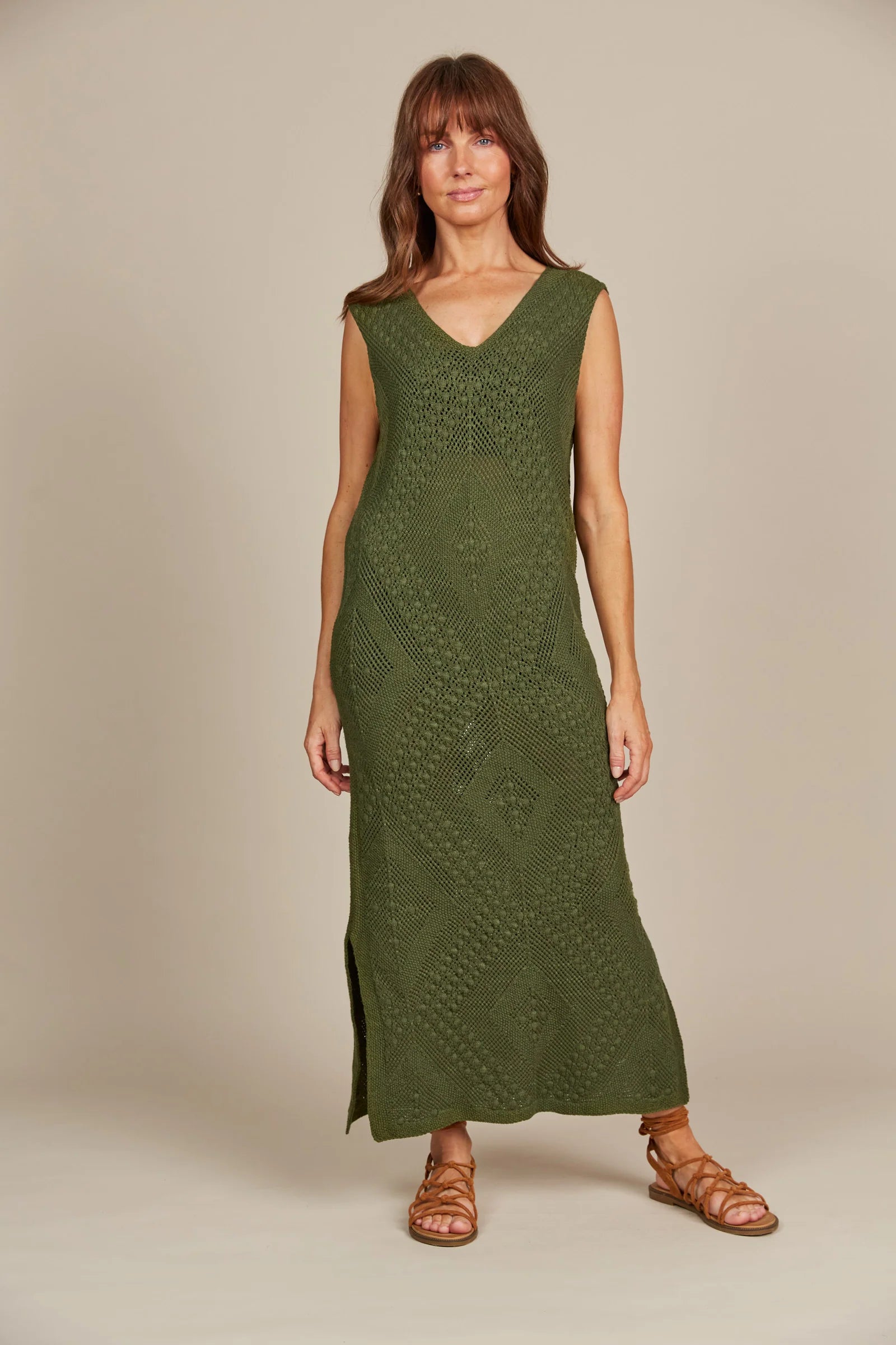 Sylvie Dress-Olive Pencil Office Professional