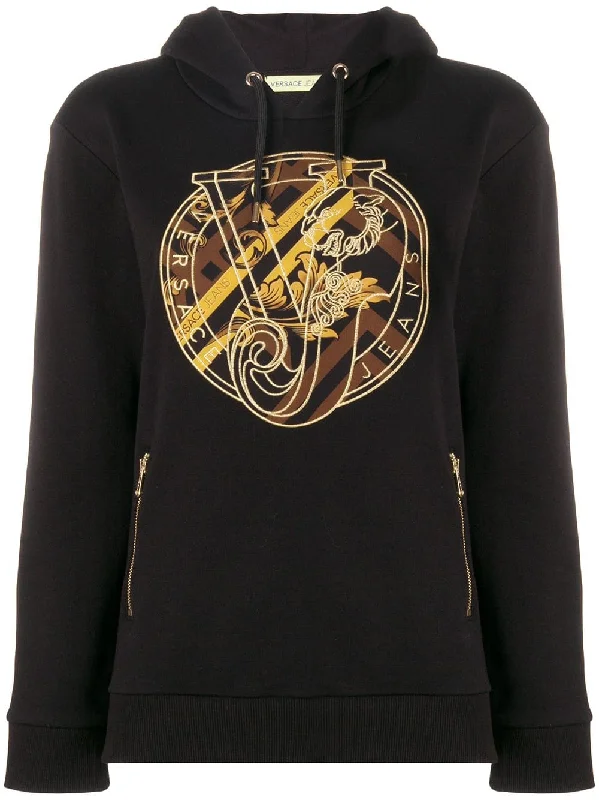logo patch hoodie Hoodie with Hidden Zipper Minimalist Clean