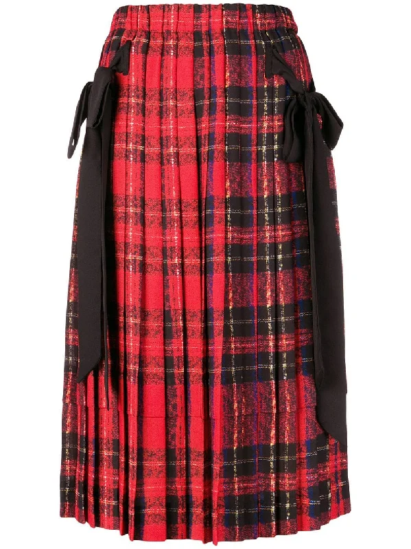 pleated bow skirt mini skirt trendy