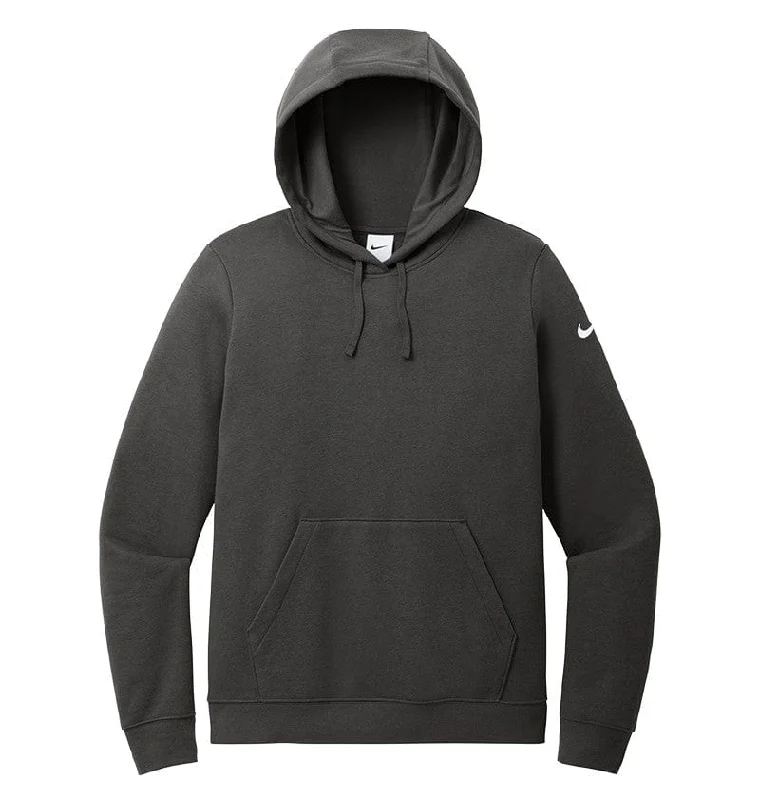 Nike - Women's Club Fleece Sleeve Swoosh Pullover Hoodie Hoodie with Zipper Placket Modern Functional