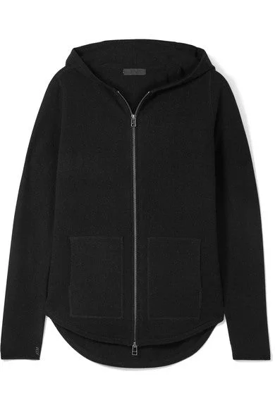Luxe Essentials brushed wool and cashmere-blend hoodie Hoodie with Contrast Stitching Detailed Premium