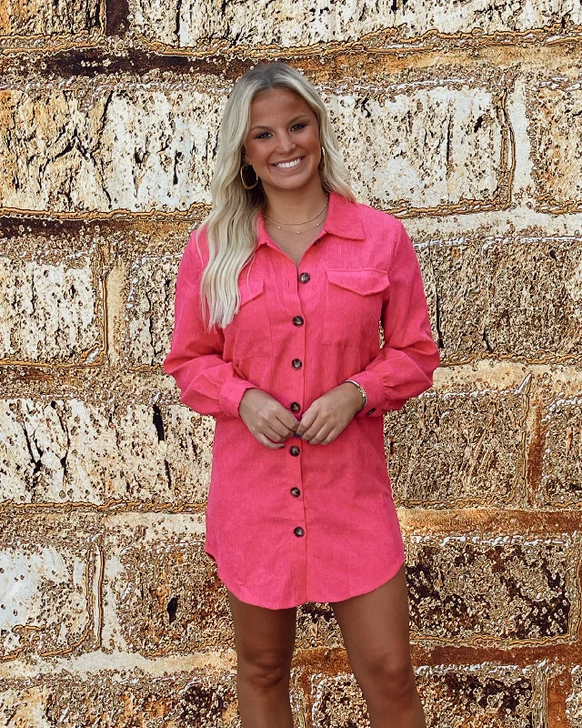 Sheila Corduroy Dress | Pink Tunics Vintage classic
