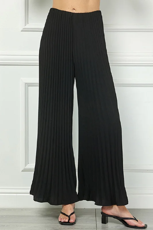 Black Pleated Pants Cozy Maternity Pants