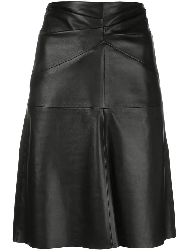 Gladys leather skirt linen skirt natural