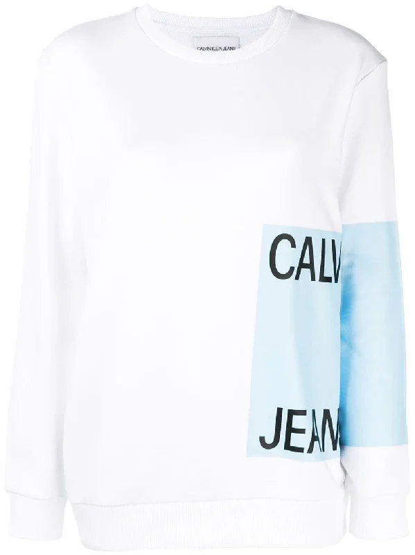 logo print sweatshirt Hoodie with Bell Sleeves Flared Feminine