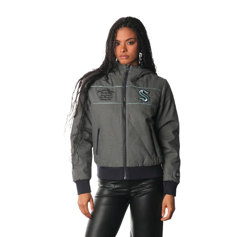 Seattle Kraken Washed Canvas Womens Puffer Jacket Denim Jacket Leather Jacket Suede Jacket