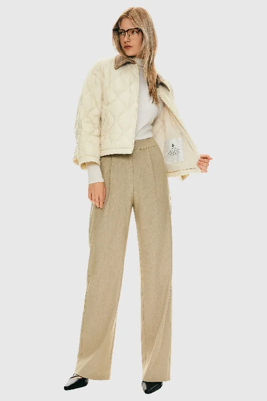 Lightweight Cropped Puffer Jacket Front Pockets Side Pockets Patch Pockets