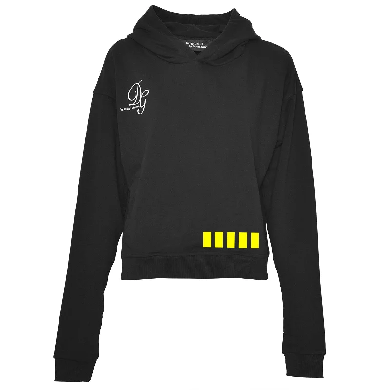 Jetsetter Hoodie Schwarz London-NY Hoodie with Metallic Shiny Futuristic