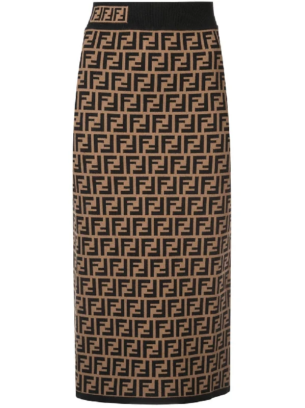 monogram midi skirt chiffon skirt floaty