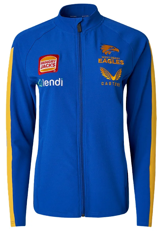 Castore West Coast Eagles Womens Track Jacket 2022 <br> TF0484 Ribbed Jacket Pleated Jacket Ruffled Jacket