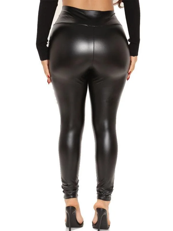 Sexy Slim Fit Leather Women Pants Cozy Lounge Pants