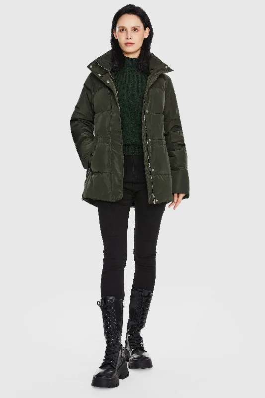 Mid-Length Hooded Down Jacket Appliqued Jacket Beaded Jacket Sequined Jacket
