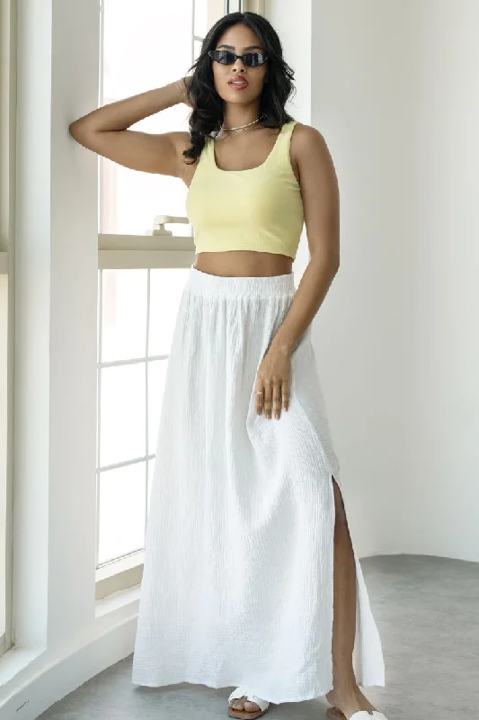 Long flowing skirt with slit vintage skirt charm