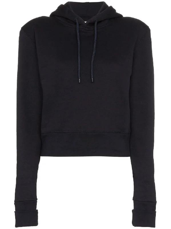 cropped fitted cotton hoodie Hoodie with Puffed Sleeves Voluminous Trendy