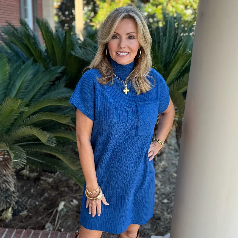 Beck Dress | Classic Blue A-Line Day Work