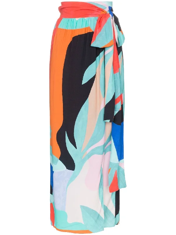 Cora belted wrap midi skirt velvet skirt glossy