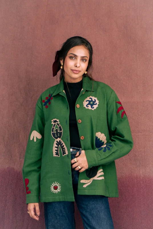 Zuri Handloom Appliqué Jacket Nylon Jacket Polyester Jacket Spandex Jacket