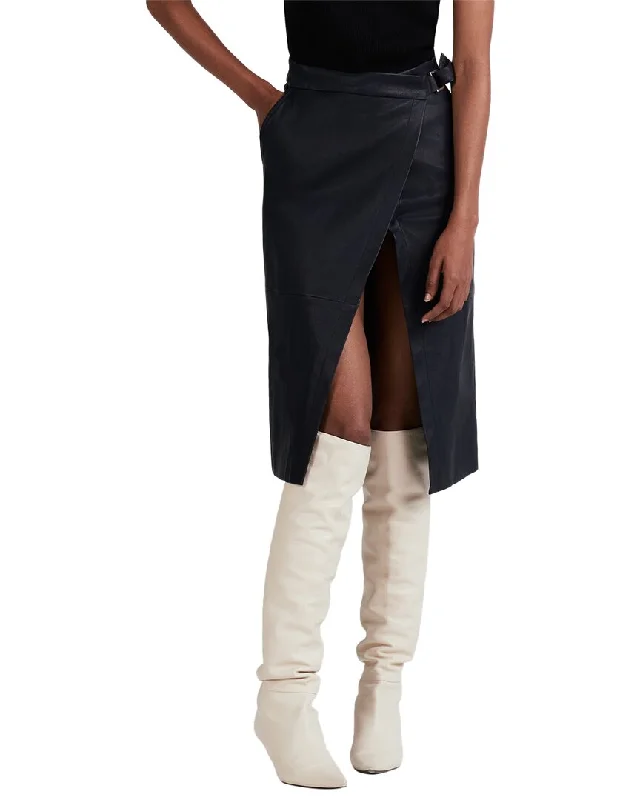Derek Lam 10 Crosby Layla Asymmetrical Leather Skirt linen skirt natural