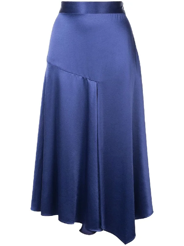 asymmetric satin skirt silk skirt sleek