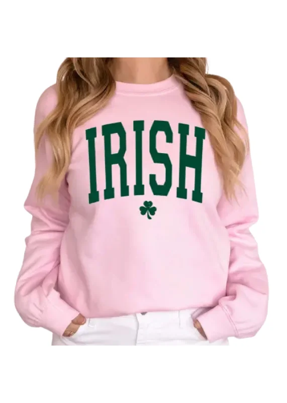 "IRISH" SWEATSHIRT Hoodie with Crew Neck Simple Timeless