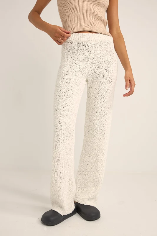 Adele Knit Pant White Formal Stretch Pants