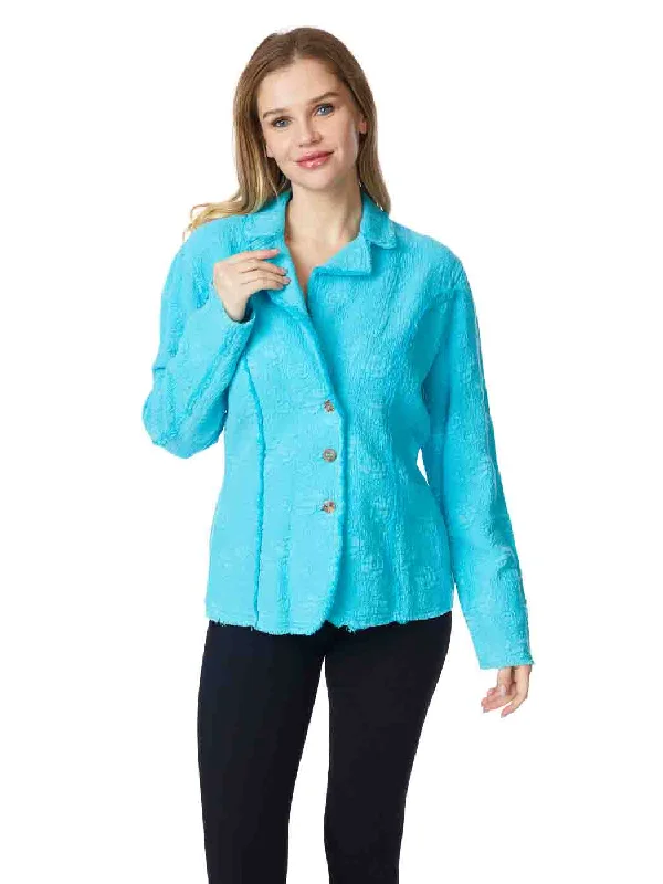 Tianello TENCEL™  "BELLE" Jacquard  "Penelope" Blouse/Jacket Tailored Jacket Straight Jacket A-Line Jacket