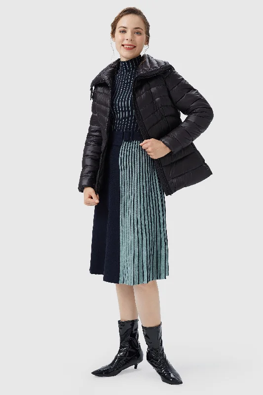 Short Light Packable Down Jacket One-Shoulder Jacket Off-the-Shoulder Jacket Asymmetrical Jacket