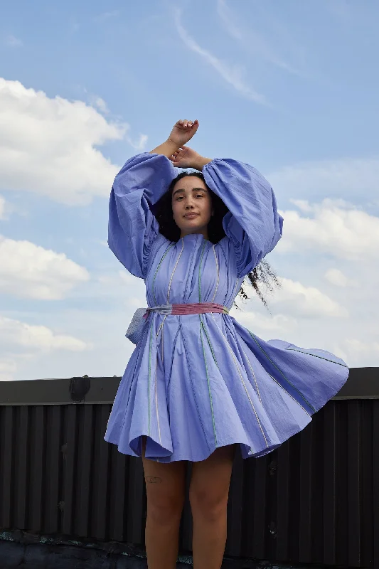 LUCY DRESS | LAVENDER X MULTI PIPING Tunics Wedding white