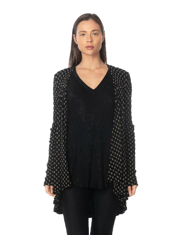 Tianello Knit Jersey Jacquard "Honey Comb  Palmia Flow Jacket V-Neck Jacket Boat Neck Jacket Square Neck Jacket
