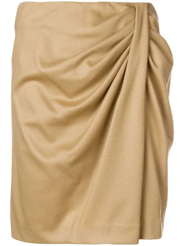 Renzo draped mini skirt zip skirt side