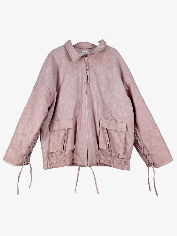 South St Blush Lace Up Boxy Jacket Size L Print Jacket Jacquard Jacket Embroidered Jacket