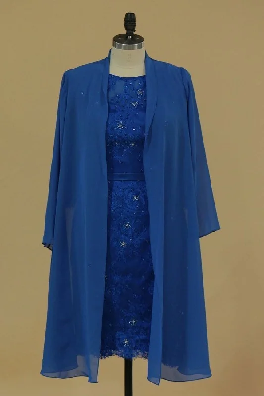 2024 Mother Of The Bride Dresses 3/4 Length Sleeves Scoop With Sash Sheath P13ZZ615