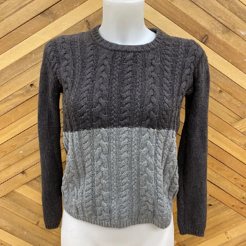 Element - Women's Knit Sweater: Grey/Light Grey-women-SM Plaid Sweater Polka Dot Checkered