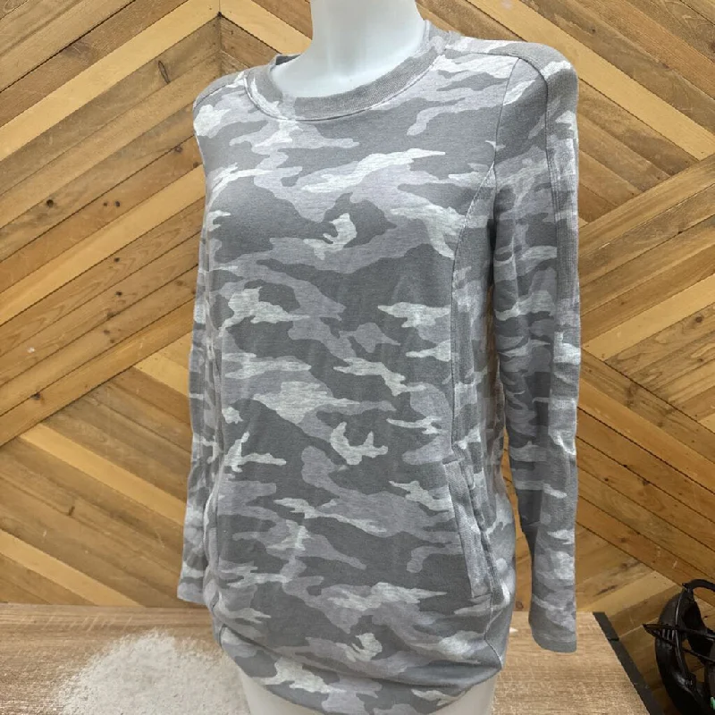 Athleta- sweater dress- MSRP $105: grey camo -women-SM Fitted Slim Tailored