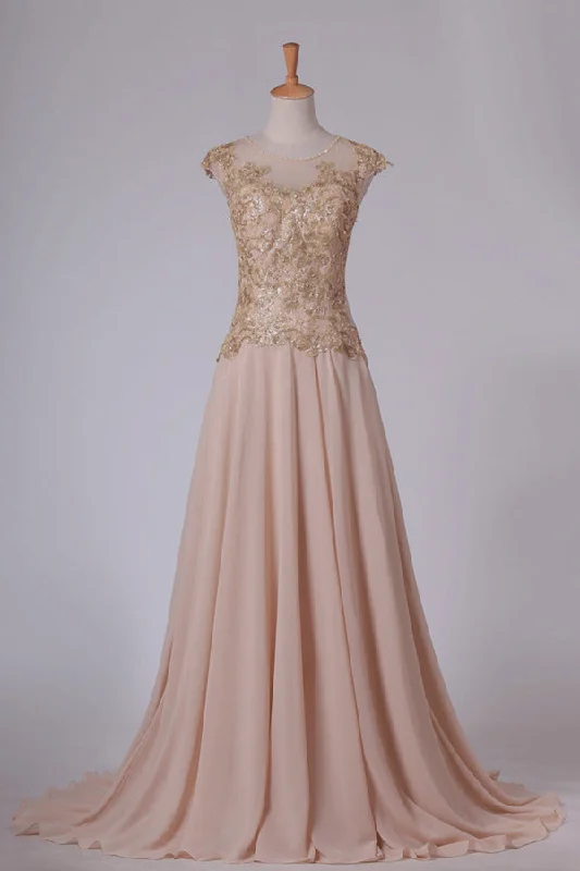 2024 New Arrival Scoop Mother Of The Bride Dresses With Applique Cap P68TKCE7