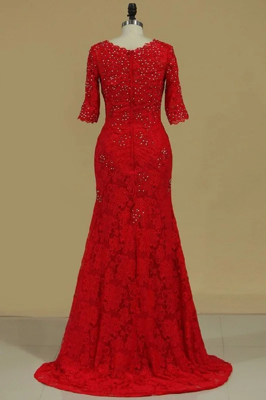 2024 Mother Of The Bride Dresses Mermaid/Trumpet V Neck With Beads And Applique PSK8SYYP