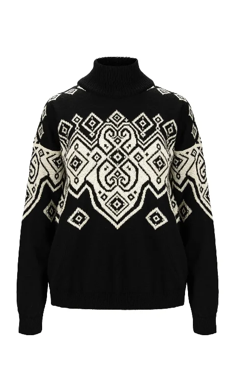 Falun Heron Sweater Women's Boat Neck Shawl Collar Notched Collar