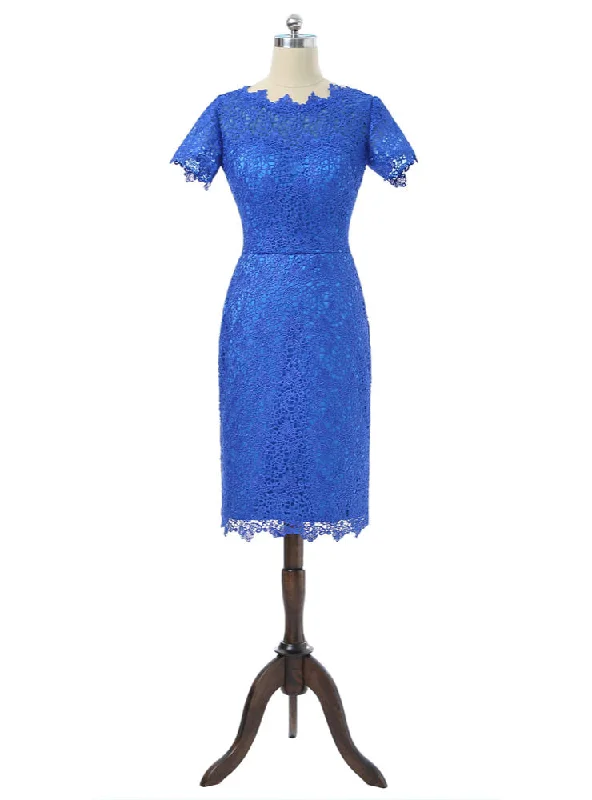 Royal Blue Sheath Cap Sleeves Mother Of The Bride Dresses