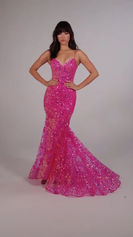 Ellie Wilde Long Sequin Prom Dress EW35013