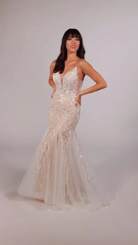 Ellie Wilde Long Sequin Prom Dress EW35077