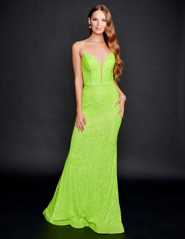 Nina Canacci 8214 Sheer Back Prom Dress