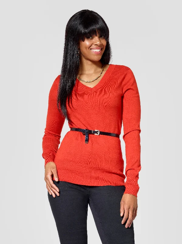 Tall Women's V-Neck Sweater Notch Collar Peter Pan Collar Cowl Neck